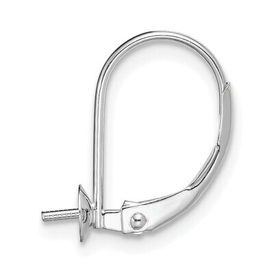 4.0mm Leverback Pearl Earring Mounting 14k White Gold WG428, MPN: WG428,
