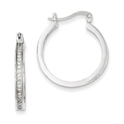 Hoop Earrings Sterling Silver Diamond QE9258, MPN: QE9258, 191101208980