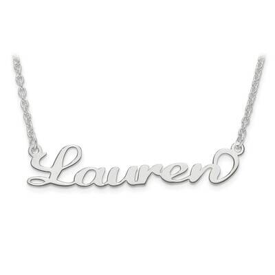 Laser Polished Nameplate with Chain 10k White Gold 10XNA634W, MPN: 10XNA634W, 191101221064