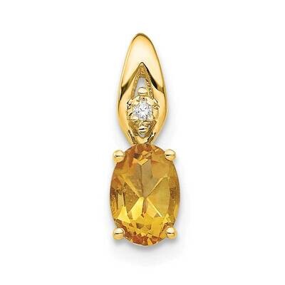 Citrine Diamond Pendant 14k Gold XBS618, MPN: XBS618,
