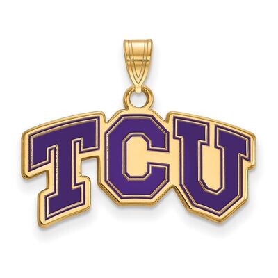 Texas Christian University Small Enamel Pendant Gold-plated Silver GP010TCU, MPN: GP010TCU, 8867749…