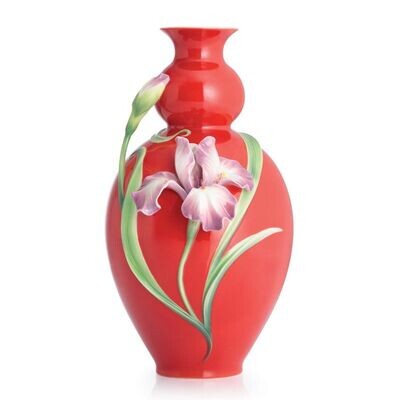 Franz Porcelain Purple Iris Mid Size Vase FZ02899, MPN: FZ02899,