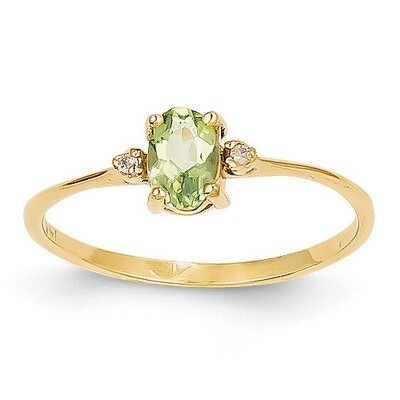 Diamond &amp; Peridot Birthstone Ring 14k Gold XBR209, MPN: XBR209, 883957413501