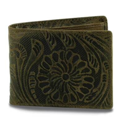 Brown Embossed Floral Pattern Bifold Wallet GM25080BRN, MPN: GM25080BRN,