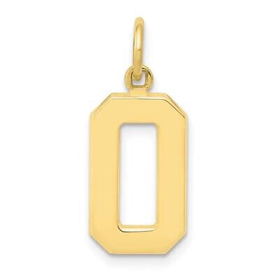 Polished Number 0 Charm 10k Gold Casted Medium 10MP00, MPN: 10MP00,