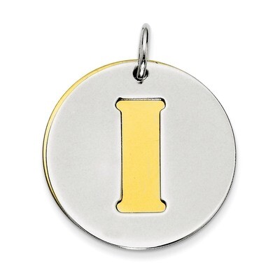Initial I Double Plate Round Charm Sterling Silver QC7910I, MPN: QC7910I,