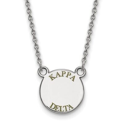 Kappa Delta Extra Small Enameled Pendant with 18 Inch Chain Sterling Silver SS014KD-18, MPN: SS014K…