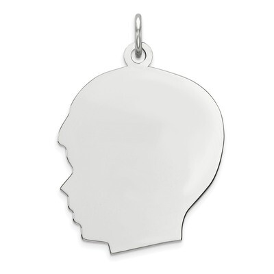 Engravable Boy Polished Front Satin Back Disc Charm Sterling Silver Rhodium QM521/27, MPN: QM521/27…