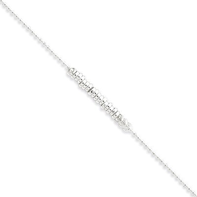 9 Inch Fancy Love Ring Anklet Sterling Silver Polished QG286-9, MPN: QG286-9, 886774115061