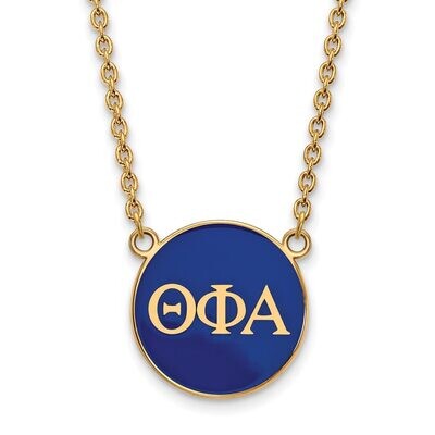 Theta Phi Alpha Small Enameled Pendant with 18 Inch Chain Gold-plated Silver GP030TPA-18, MPN: GP03…