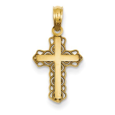 Budded Cross Charm 14k Gold D3501, MPN: D3501, 637218052172