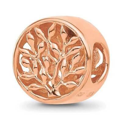 Rose Gold-plated Tree of Life Circle Bead Sterling Silver QRS2990RP, MPN: QRS2990RP,