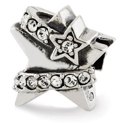 Star with Swarovski Elements Bead - Sterling Silver QRS2893, MPN: QRS2893, 883957483269