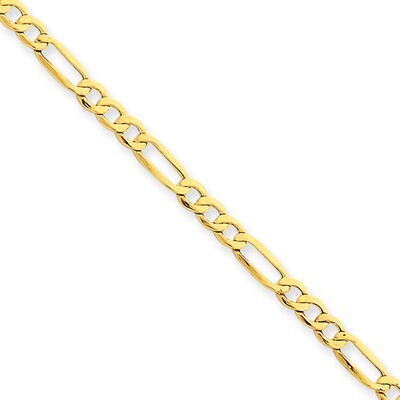 3.5mm Semi-Solid Figaro Chain 16 Inch 14k Gold BC93-16, MPN: BC93-16, 886774536804