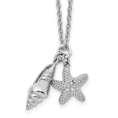 Ss White Ice Diamond Shell 18 Inch with 2 Inch Extender Necklace QW414-18, MPN: QW414-18, 886774967…