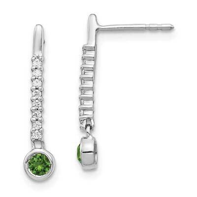 Green/White Diamond Earrings 14k White Gold EM5577-GD-033-WA, MPN: EM5577-GD-033-WA, 883957464862