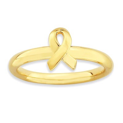 Gold-plated Awareness Ribbon Ring - Sterling Silver QSK870, MPN: QSK870, 886774183237
