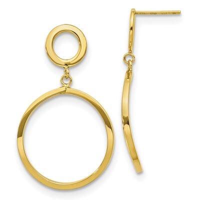 Leslie&#39;s Round Dangle Post Earrings 10k Gold Polished HB-10LE457, MPN: 10LE457, 191101736735