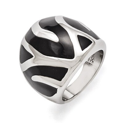 Polished and Enameled Ring - Stainless Steel SR339 by Chisel, MPN: SR339, 883957054766
