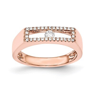 Polished Diamond Ring 14k Rose Gold Y12804AA, MPN: Y12804AA,