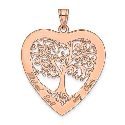 Heart Family Tree Pendant Sterling Silver Rose-plated XNA668RP, MPN: XNA668RP,