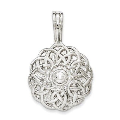 Polished and Textured Chain Slide Pendant Sterling Silver QC8669