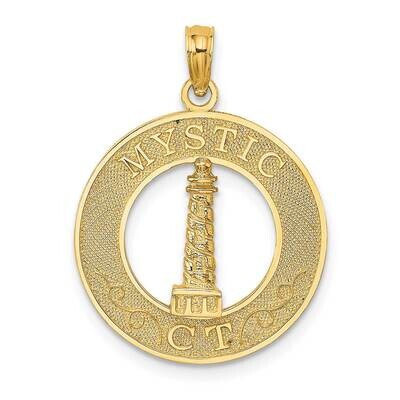 Mystic Ct Round Frame with Lighthouse Center Charm 14k Gold K7762, MPN: K7762, 637218033478