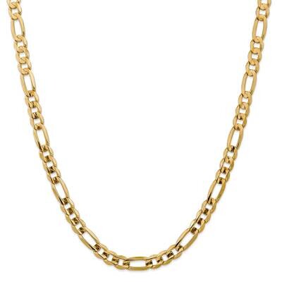 7.5mm Concave Open Figaro Chain 14k Gold LFG200-18, MPN: LFG200, 886774419442