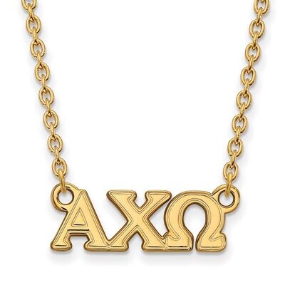Alpha Chi Omega Medium Pendant with 18 Inch Chain Gold-plated Silver GP007ACO-18, MPN: GP007ACO-18,…