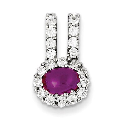Sterling Silver Diamond Pendant Slide QP930
