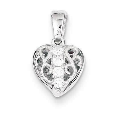 Heart Pendant Sterling Silver Diamond QC7457, MPN: QC7457, 883957495996