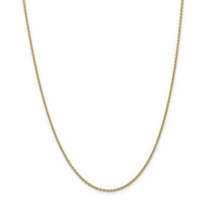 24 Inch 2mm Solid Polished Cable Chain 10k Gold 10PE138-24, MPN: 10PE138-24, 191101598449
