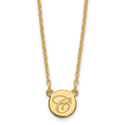 Circle with Script Initial Necklace 10k White Gold Small 10XNA723W, MPN: 10XNA723W,