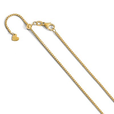 Leslie&#39;s 1.20mm Adjustable Box Chain 22 Inch 14k Gold HB-1277-22, MPN: 1277-22, 191101846335