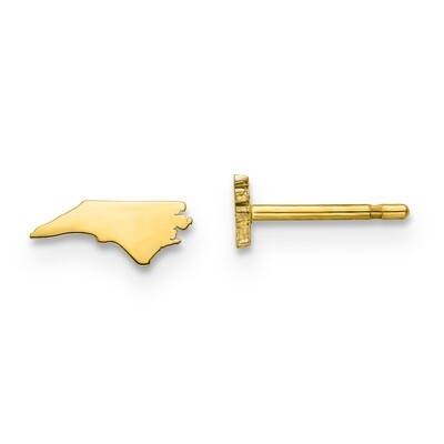North Carolina State Small Earrings Gold-plated on Silver Engravable XNE50GP-NC, MPN: XNE50GP-NC, 8…