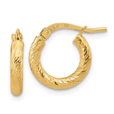 Diamond-Cut 2.4mm Hoop Earrings 14k Gold Polished TF1964, MPN: TF1964, 191101785900