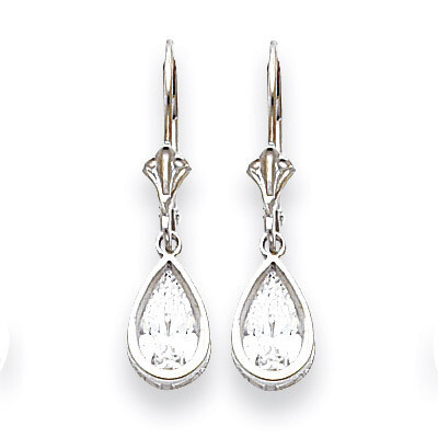 8x5mm Pear Cubic Zirconia Leverback Earrings 14k White Gold XLB103WCZ Diamond, MPN: XLB103WCZ, 8839…