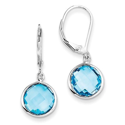 Blue Topaz Earrings Sterling Silver QE9818BT, MPN: QE9818BT, 883957480435