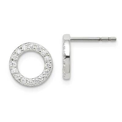 Post Earrings Sterling Silver CZ Diamond QE14564, MPN: QE14564, 883957598987