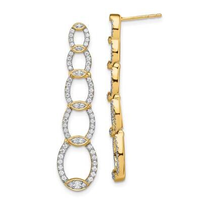 Si1/Si2, G H I, Drop Post Earrings 14k Gold Lab Grown Diamond EM7929-066-YLG, MPN: EM7929-066-YLG, …