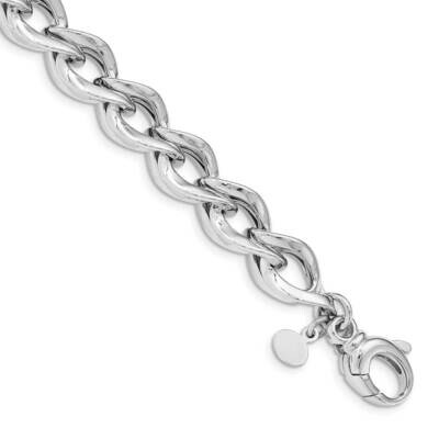 Polished Link Bracelet Sterling Silver Rhodium Plated QG5004-8, MPN: QG5004-8, 196904160237