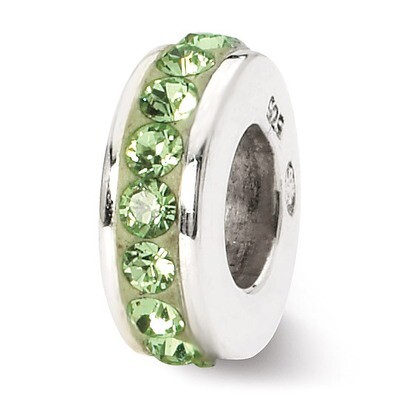 August Single Row Swarovski Elements Bead - Sterling Silver QRS1264AUG, MPN: QRS1264AUG, 8839573020…