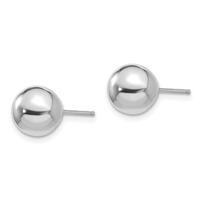 Polished 8mm Ball Post Earrings - 14k White Gold SE2249 by Madi K, MPN: SE2249, 886774998749
