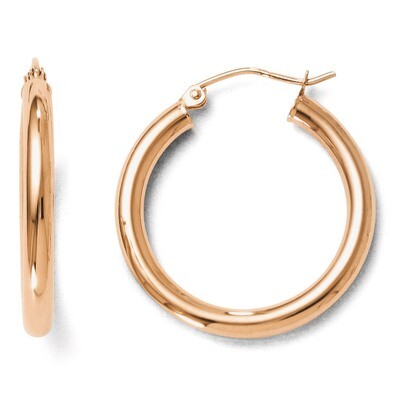 Leslie&#39;s 3mm Polished Hoop Earrings - 14k Rose Gold HB-LE890, MPN: LE890, 886774966366