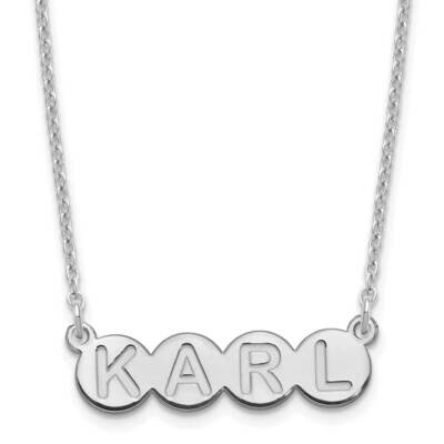 4 Letter Bubble Necklace Sterling Silver Rhodium-plated XNA1322SS, MPN: XNA1322SS,
