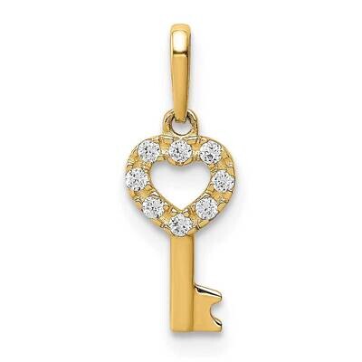 Key Dangle Pendant 14k Gold CZ Diamond YC1393, MPN: YC1393, 191101902383