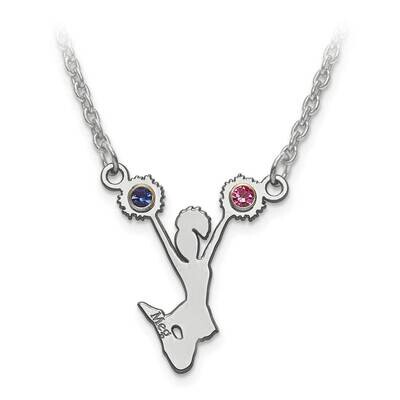 Laser Crystal Cheerleader Name Pendant with Chain Sterling Silver Rhodium-plated XNA699SS, MPN: XNA…