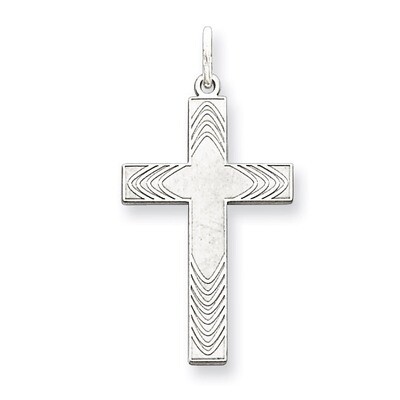 Cross Pendant Laser Designed Sterling Silver QXR213, MPN: QXR213, 883957441931