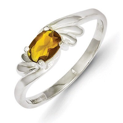 Yellow Oval Diamond Ring Sterling Silver QR4309, MPN: QR4309, 883957463223