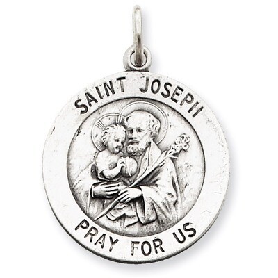 Saint Joseph Medal Antiqued Sterling Silver QC5685, MPN: QC5685, 191101183614